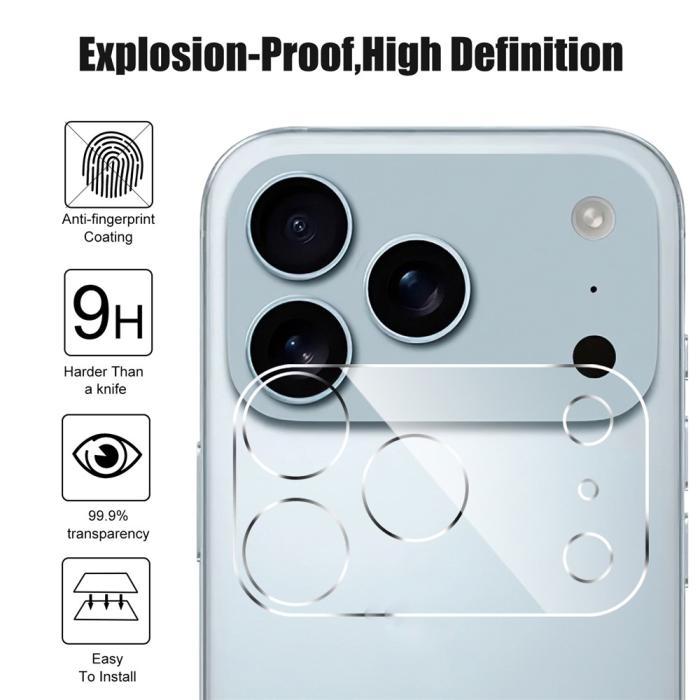 Bild 4, iPhone 17 Pro Max Linsskydd Härdat Glas Transparent