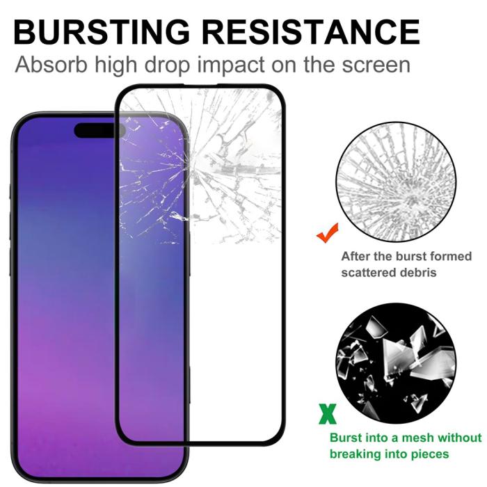 Bild 4, iPhone 17 Pro Max Skärmskydd Heltäckande Härdat Glas