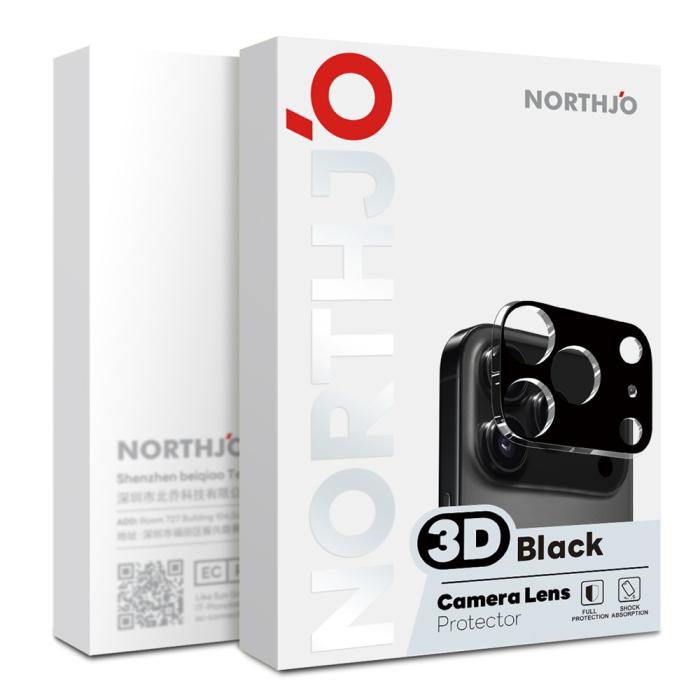Bild 4, NORTHJO iPhone 17 Pro Max 2-PACK Linsskydd Härdat Glas Svart