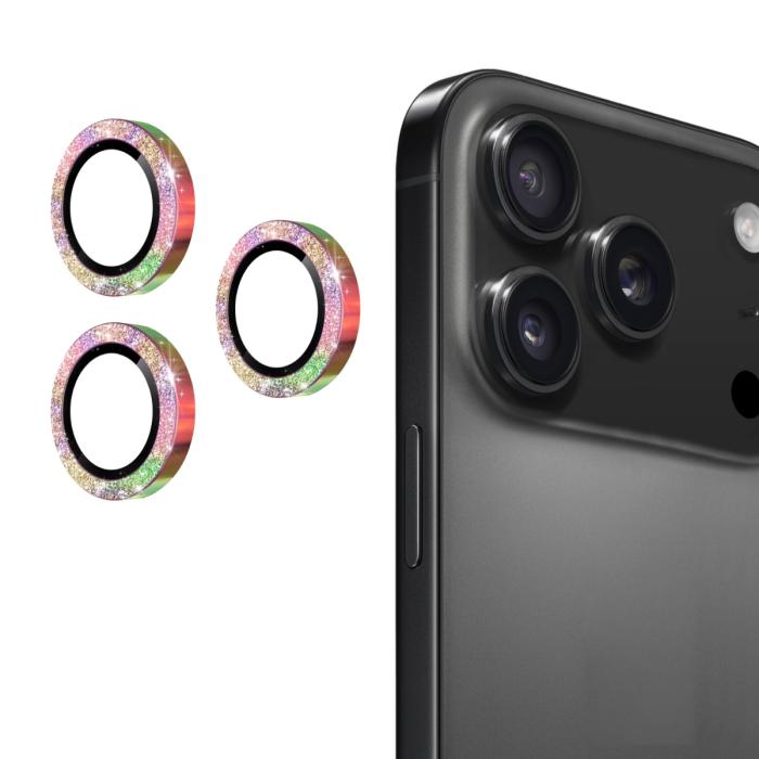 Bild 1, ENKAY Phone 17 Pro Max / 17 Pro Linsskydd Glitter Colorful