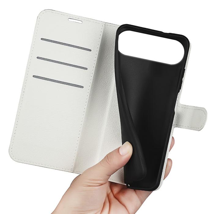 Bild 4, iPhone Air Fodral Litchi Läder Vit