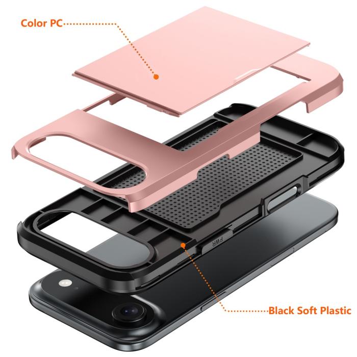 Bild 6, iPhone Air Skal Hybrid Med Kortfack Roséguld