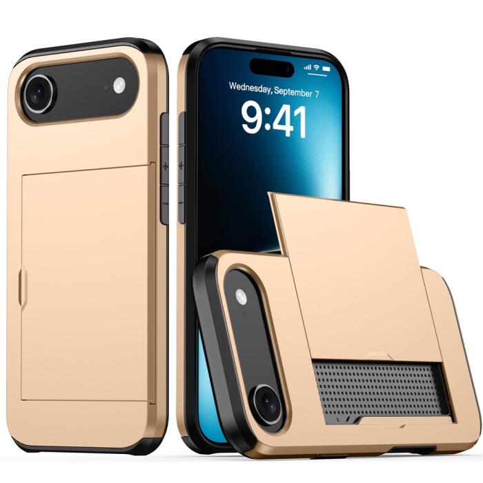 Bild 1, iPhone Air Skal Hybrid Med Kortfack Guld