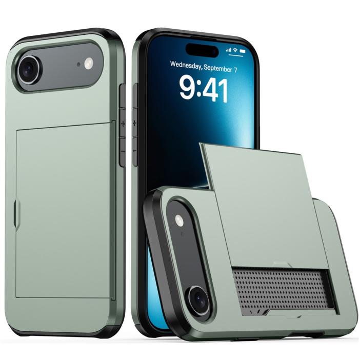 Bild 1, iPhone Air Skal Hybrid Med Kortfack Grön