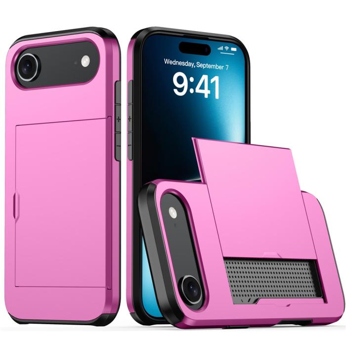Bild 1, iPhone Air Skal Hybrid Med Kortfack Rosa
