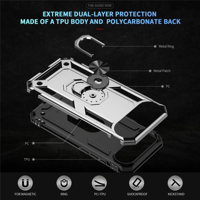 Bild 2, iPhone Air Skal Shockproof Hybrid Ring Silver