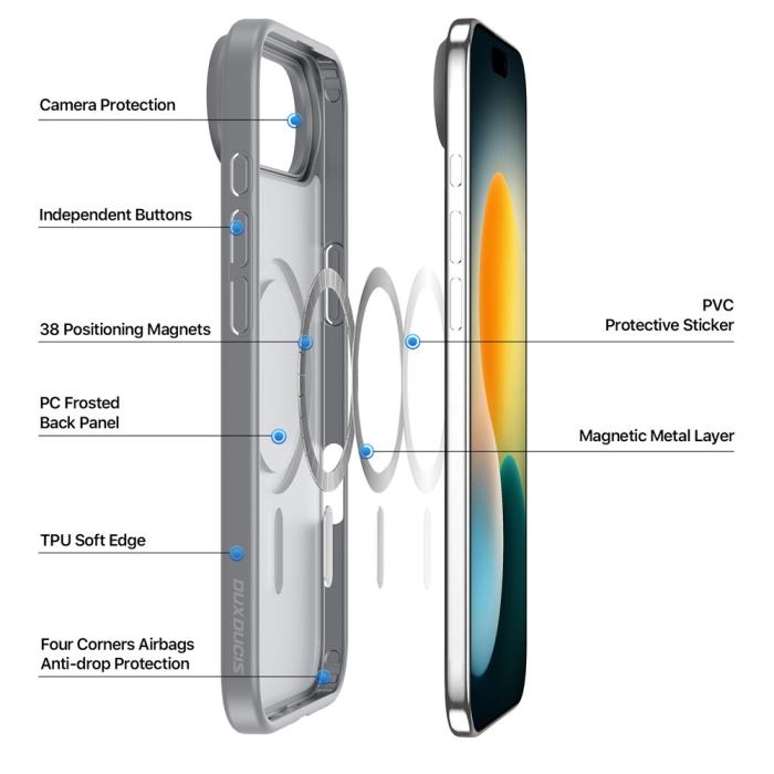 Bild 4, DUX DUCIS iPhone Air Skal MagSafe Yind Series Grå