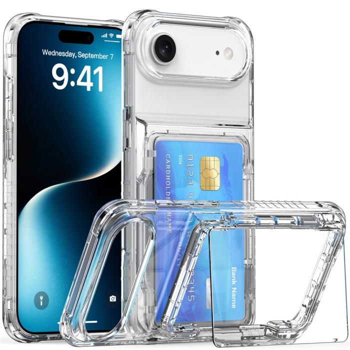 Bild 1, iPhone Air Skal Kickstand Med Kortfack Transparent