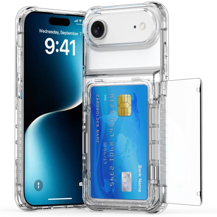 Bild 2, iPhone Air Skal Kickstand Med Kortfack Transparent