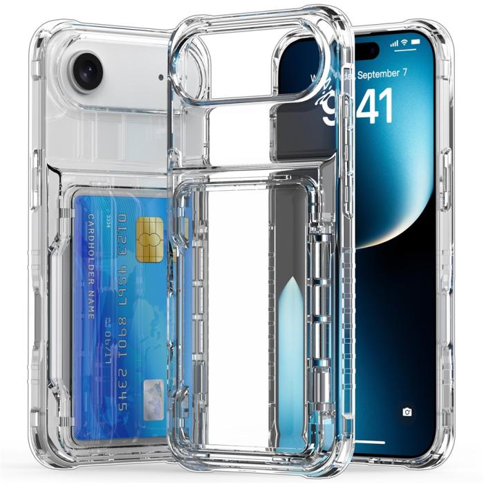 Bild 3, iPhone Air Skal Kickstand Med Kortfack Transparent