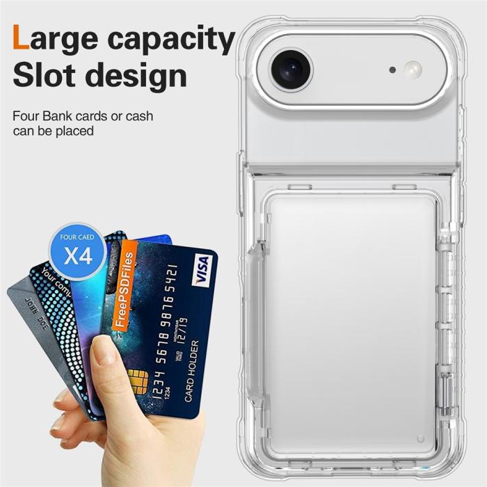 Bild 5, iPhone Air Skal Kickstand Med Kortfack Transparent