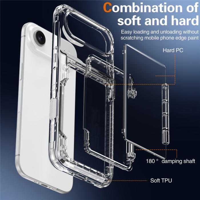 Bild 6, iPhone Air Skal Kickstand Med Kortfack Transparent