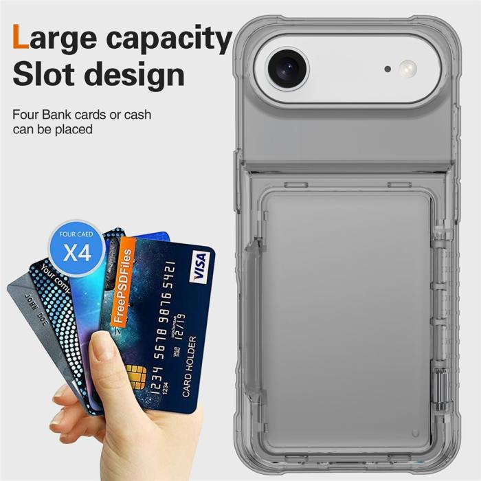 Bild 4, iPhone Air Skal Kickstand Med Kortfack Tonad Svart