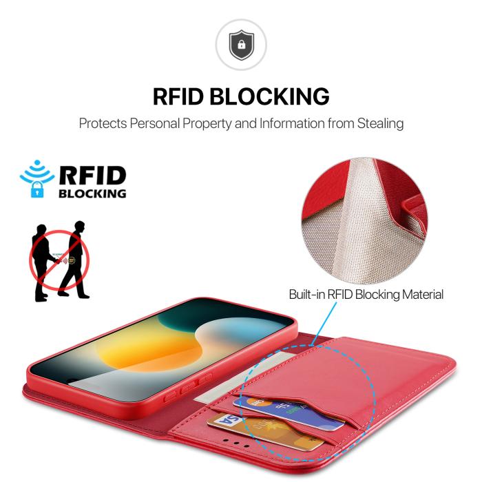 Bild 4, DUX DUCIS iPhone Air Fodral HIVO Äkta Läder Röd