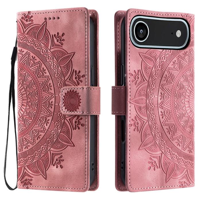 Bild 1, iPhone Air Fodral Mandala Läder Roséguld