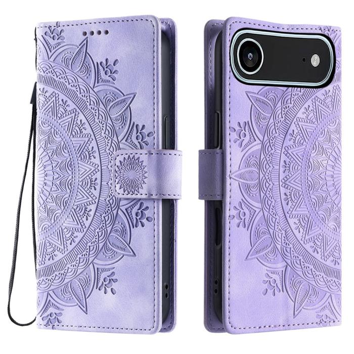 Bild 1, iPhone Air Fodral Mandala Läder Lila