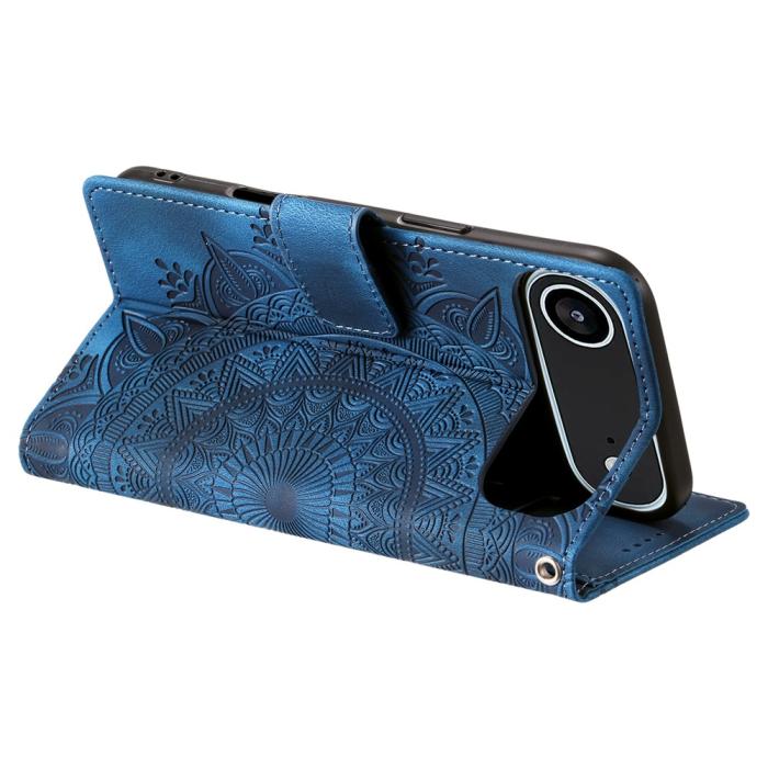 Bild 4, iPhone Air Fodral Mandala Läder Blå