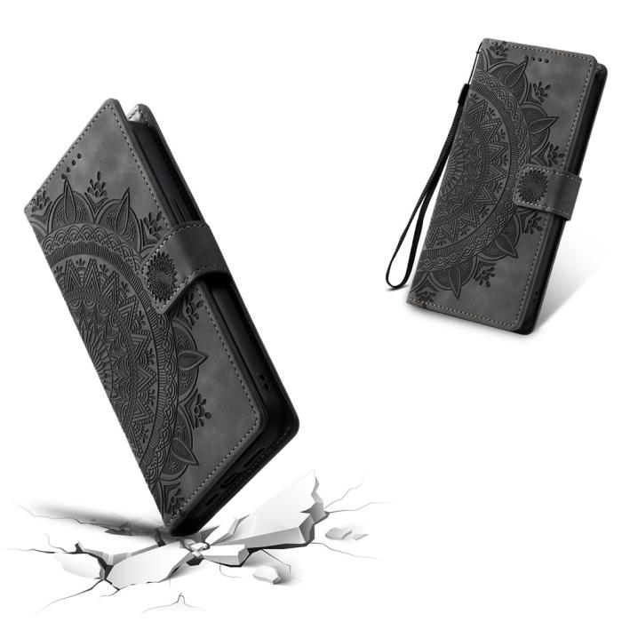 Bild 6, iPhone Air Fodral Mandala Läder Grå