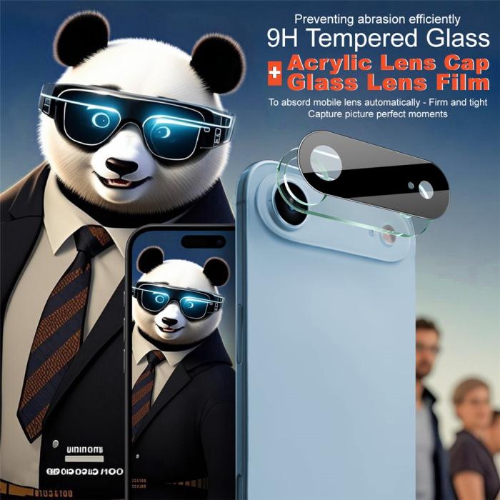 Bild 3, IMAK iPhone 17 Air Linsskydd Härdat Glas Svart