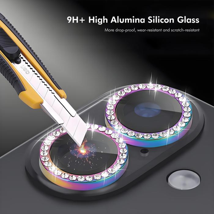 Bild 4, ENKAY iPhone Air Linsskydd Strass Colorful