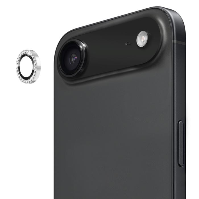 Bild 1, ENKAY iPhone Air Linsskydd Strass Silver