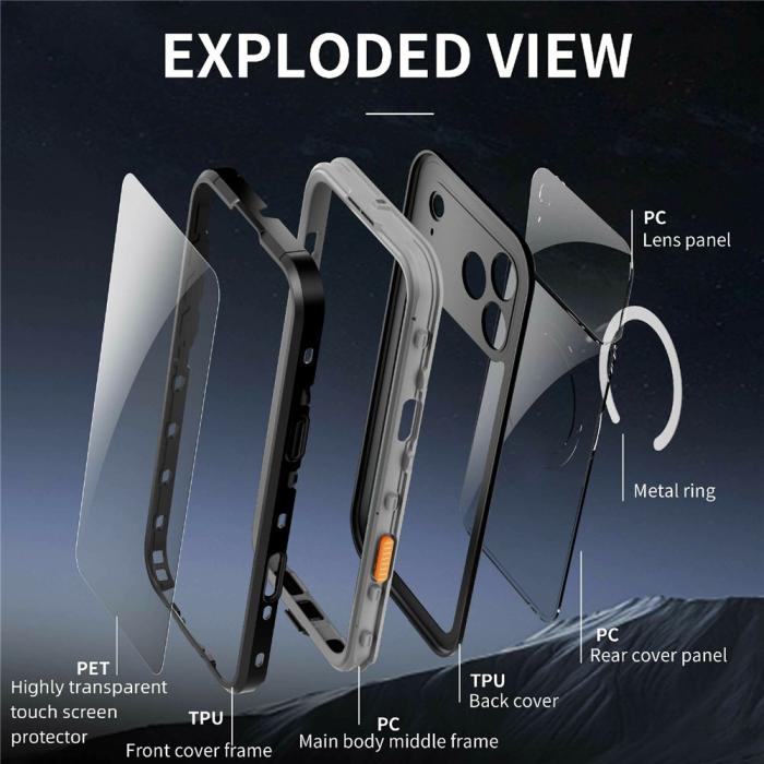 Bild 2, REDPEPPER iPhone 17 Pro Max Skal MagSafe Vattentät IP68 Svart