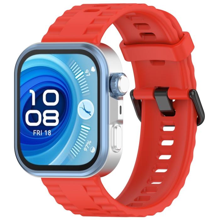Bild 4, Huawei Watch Fit 4 Pro / 4 / 3 Armband Silikon Röd
