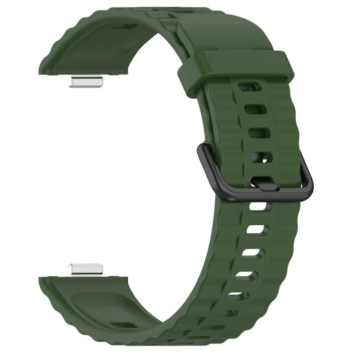 Bild 2, Huawei Watch Fit 4 Pro / 4 / 3 Armband Silikon Militär Grön