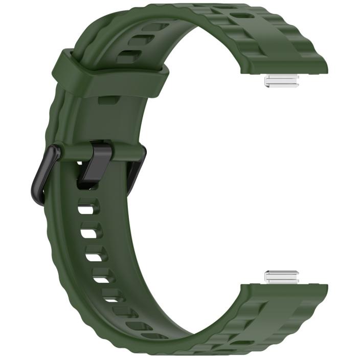 Bild 3, Huawei Watch Fit 4 Pro / 4 / 3 Armband Silikon Militär Grön