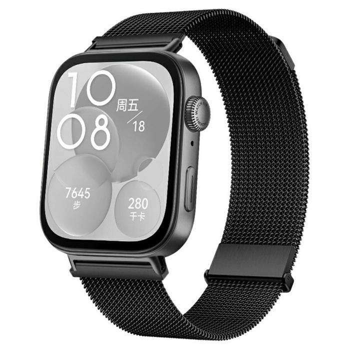 Bild 2, Huawei Watch Fit 4 Pro / 4 / 3 Klockarmband Milanese Svart