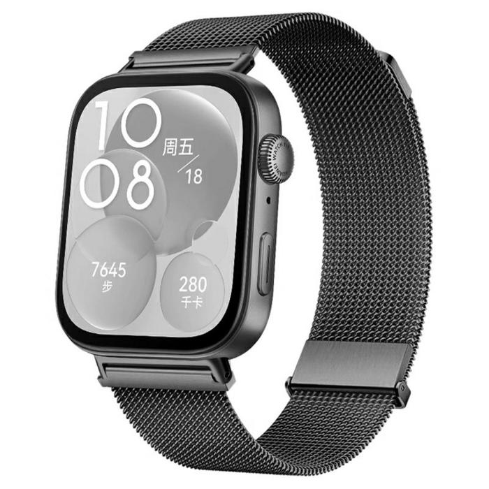 Bild 2, Huawei Watch Fit 4 Pro / 4 / 3 Klockarmband Milanese Mörk Grå