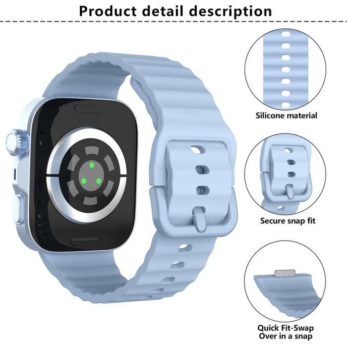 Bild 5, KALEBOL Huawei Watch Fit 4 Pro/4/3 Armband Wave Silikon Blå