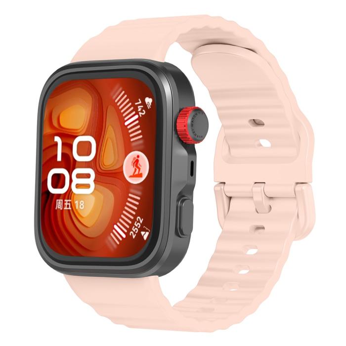 Bild 4, KALEBOL Huawei Watch Fit 4 Pro/4/3 Armband Wave Silikon Rosa