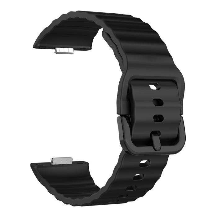 Bild 3, KALEBOL Huawei Watch Fit 4 Pro/4/3 Armband Wave Silikon Svart