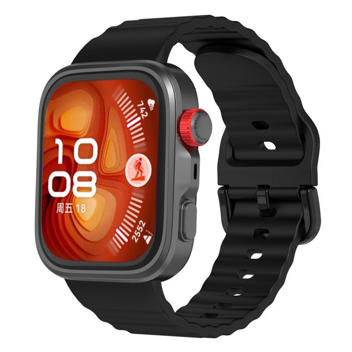 Bild 4, KALEBOL Huawei Watch Fit 4 Pro/4/3 Armband Wave Silikon Svart