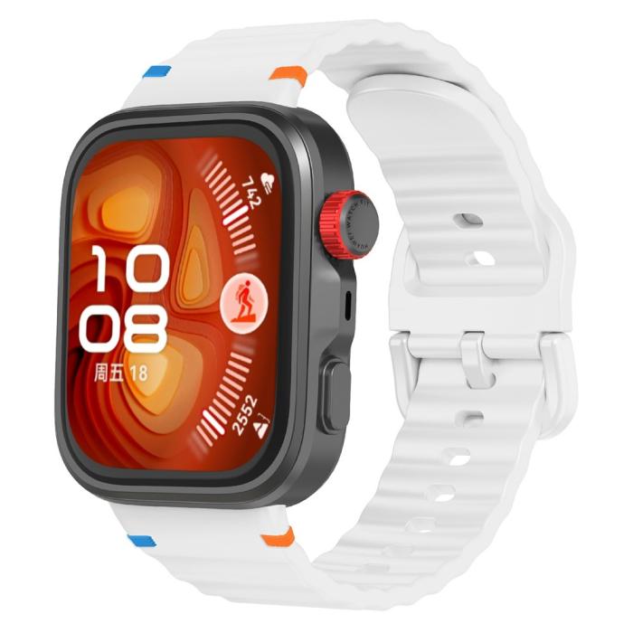 Bild 2, Huawei Watch Fit 4 Pro / 4 / 3 Klockarmband Wave Silikon Vit