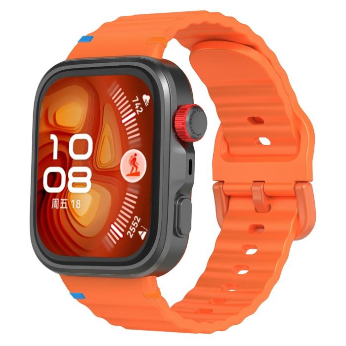 Bild 2, Huawei Watch Fit 4 Pro / 4 / 3 Klockarmband Wave Silikon Orange