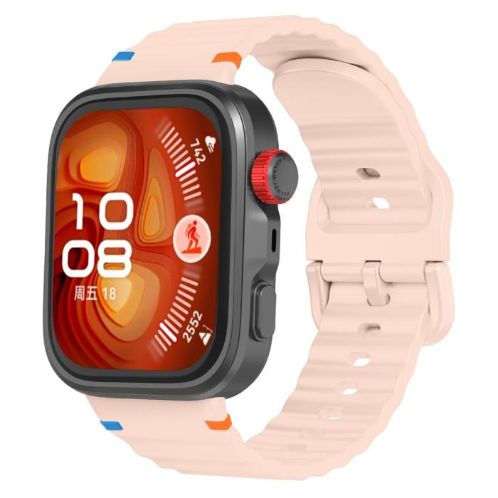 Bild 2, Huawei Watch Fit 4 Pro / 4 / 3 Klockarmband Wave Silikon Rosa