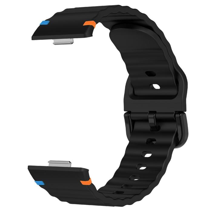 Bild 3, Huawei Watch Fit 4 Pro / 4 / 3 Klockarmband Wave Silikon Svart
