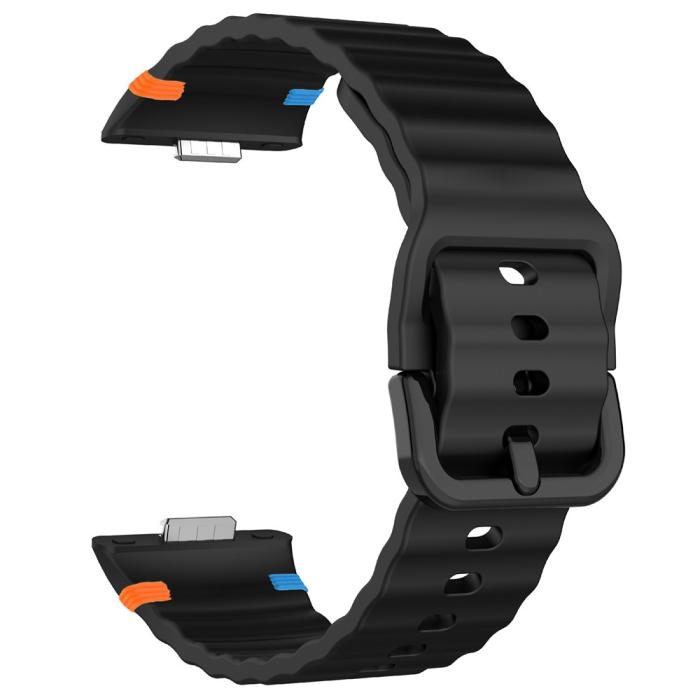 Bild 4, Huawei Watch Fit 4 Pro / 4 / 3 Klockarmband Wave Silikon Svart