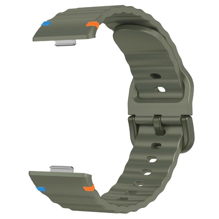 Bild 3, Huawei Watch Fit 4 Pro / 4 / 3 Klockarmband Wave Silikon Grön