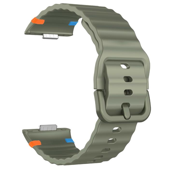 Bild 4, Huawei Watch Fit 4 Pro / 4 / 3 Klockarmband Wave Silikon Grön