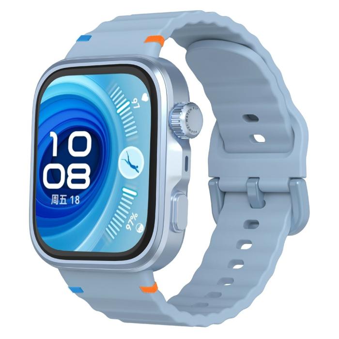 Bild 2, Huawei Watch Fit 4 Pro / 4 / 3 Klockarmband Wave Silikon Blå