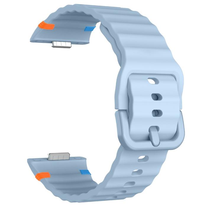 Bild 4, Huawei Watch Fit 4 Pro / 4 / 3 Klockarmband Wave Silikon Blå