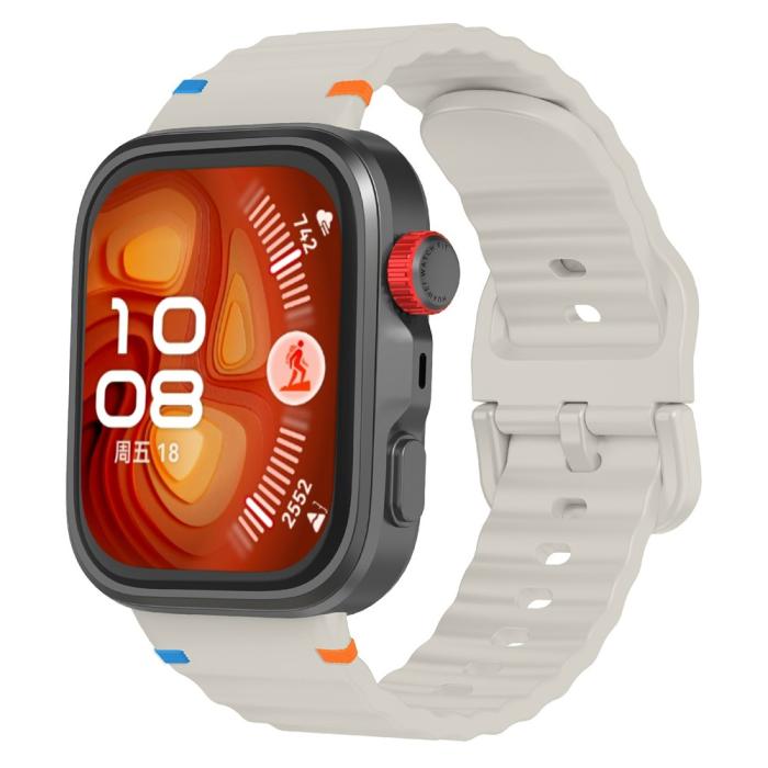 Bild 2, Huawei Watch Fit 4 Pro / 4 / 3 Klockarmband Wave Silikon Starlight