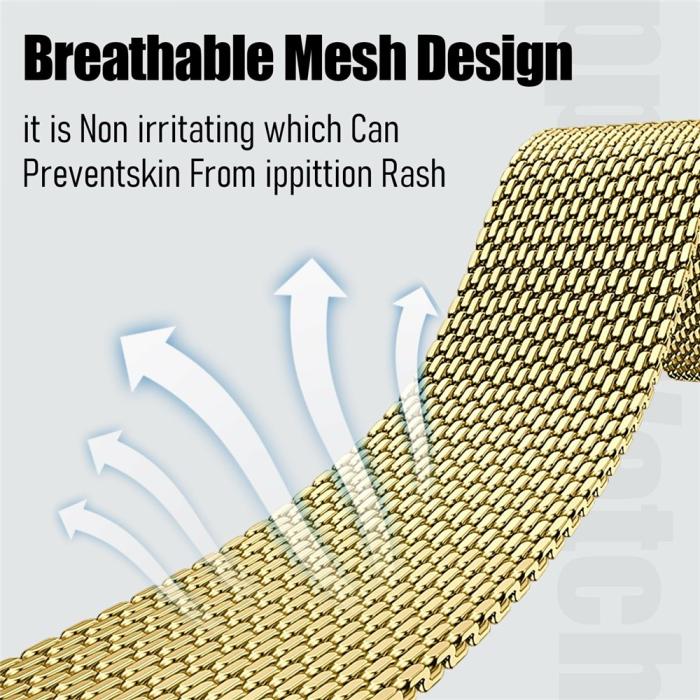Bild 3, Apple Watch 38/40/41/42 mm Armband Milanese Guld