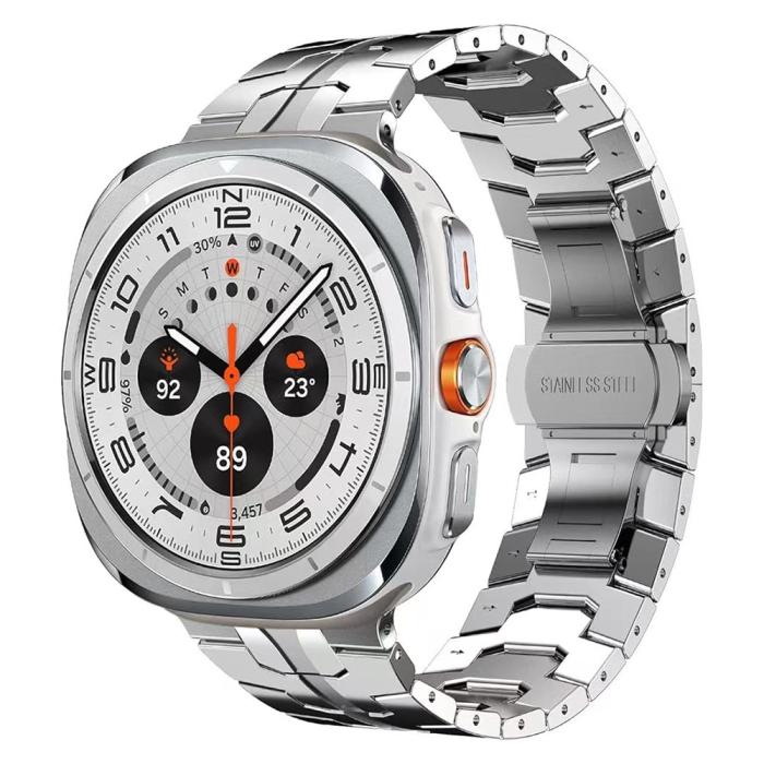 Bild 2, Galaxy Watch 8 46/44/40 mm Armband Metall Silver