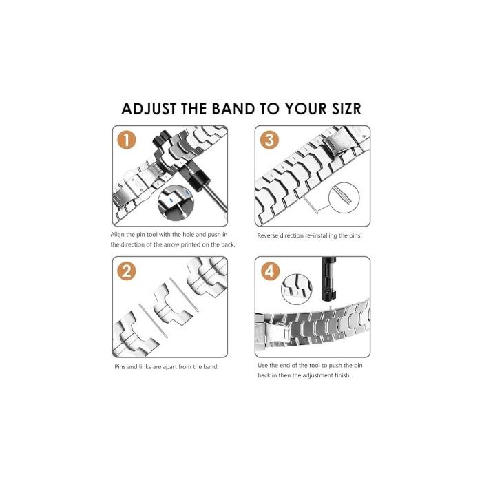 Bild 5, Galaxy Watch 8 46/44/40 mm Armband Metall Silver