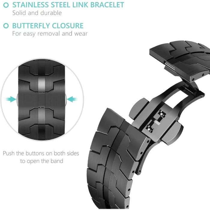 Bild 4, Galaxy Watch 8 46/44/40 mm Armband Metall Svart