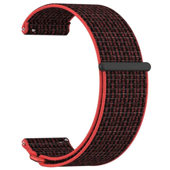 Bild 1, Garmin Venu X1 Armband Nylon Loop Röd / Svart
